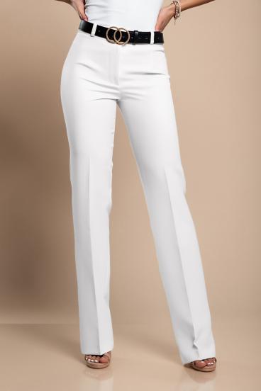 Elegáns hosszú nadrág egyenes szárral, fehér